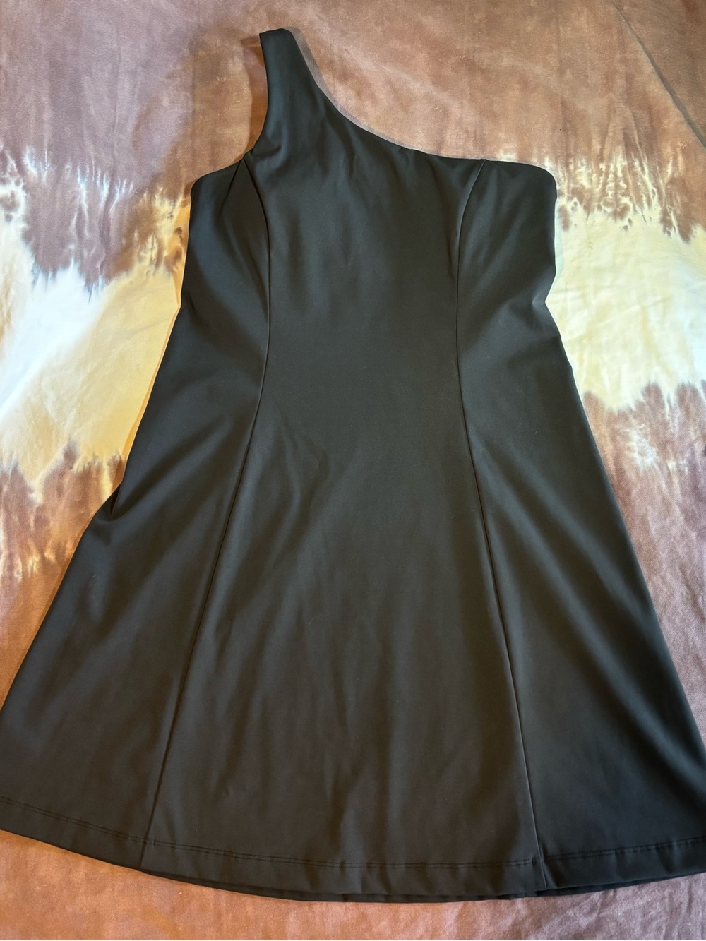 Outdoor Voices Tennis Dress Size S Women Black Stretch One Shoulder Athletic